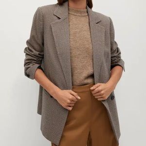 MANGO Gingham Blazer - medium
